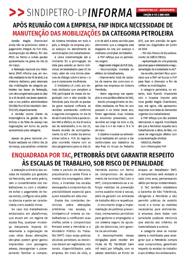 Boletim Sindipetro Informa n 172 - Edisa