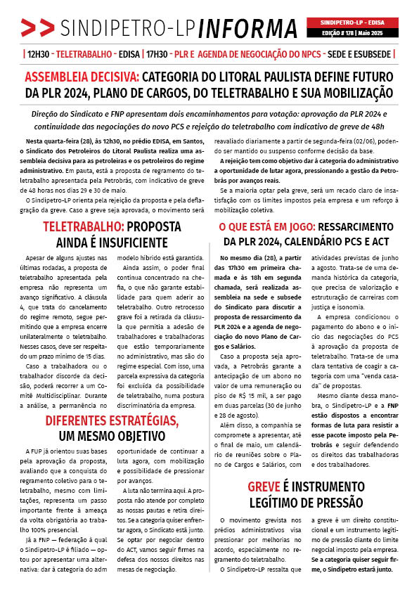 Boletim Sindipetro Informa n 178 - Edisa