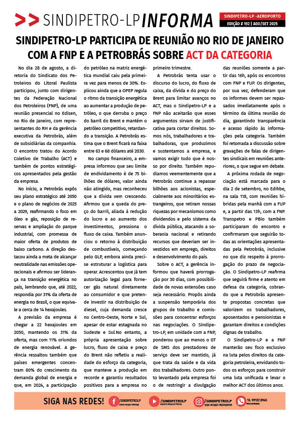 Boletim Sindipetro Informa n 192 - Aeroporto