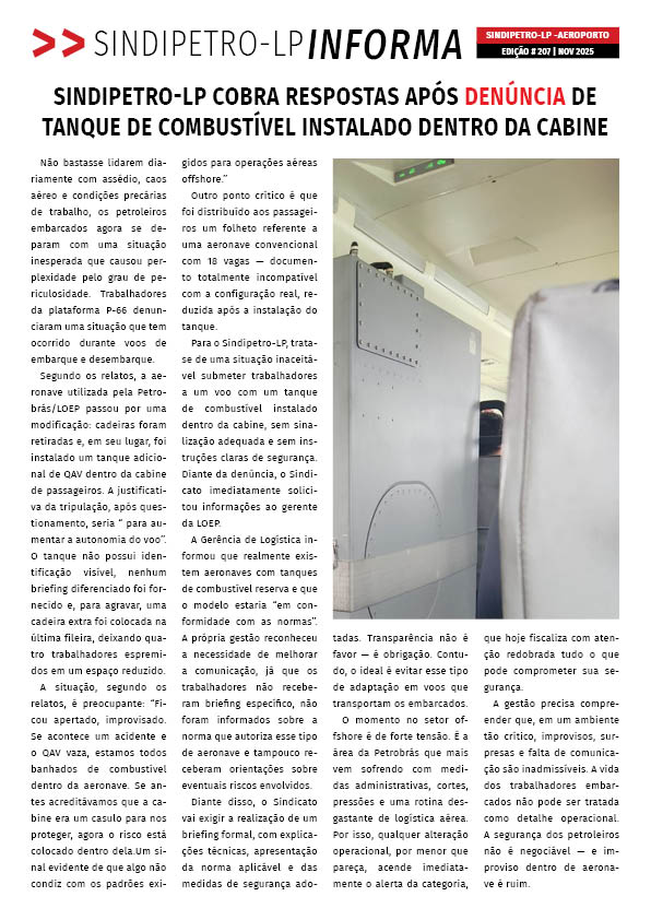 Boletim Sindipetro Informa n 208 - Aeroporto