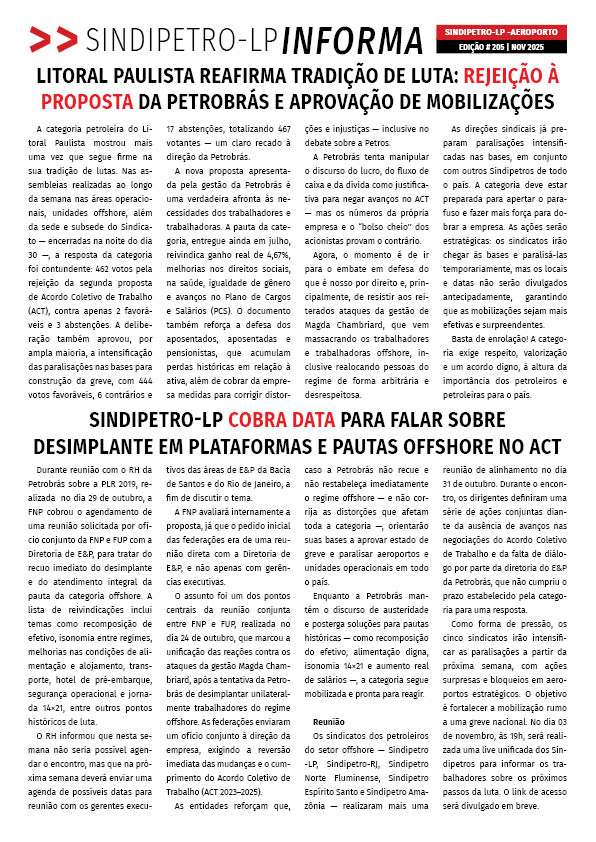 Boletim Sindipetro Informa n 205 - Aeroporto