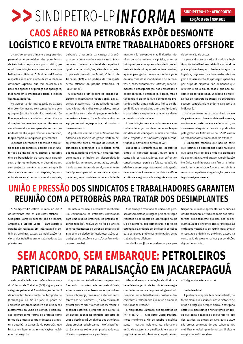 Boletim Sindipetro Informa n 206 - Aeroporto