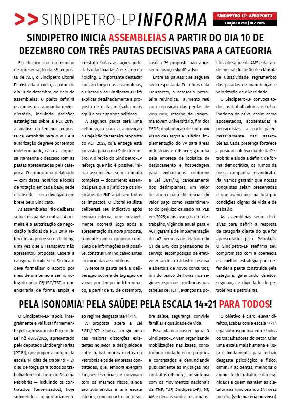 Boletim Sindipetro Informa nº 210 - Aeroporto