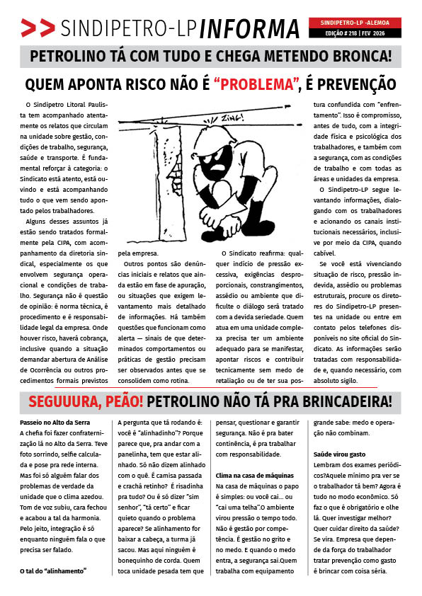 Boletim Sindipetro Informa nº 218 - Alemoa