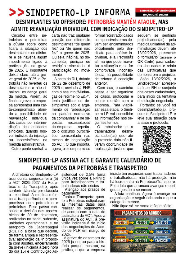 Boletim Sindipetro Informa nº 214 - Aeroporto
