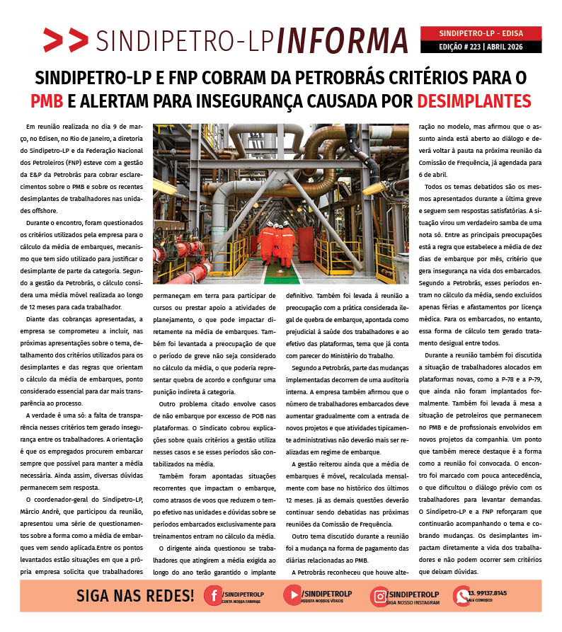 Boletim Sindipetro Informa nº 223 - Edisa