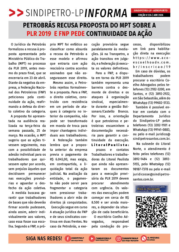 Boletim Sindipetro Informa nº 224 - Aeroporto