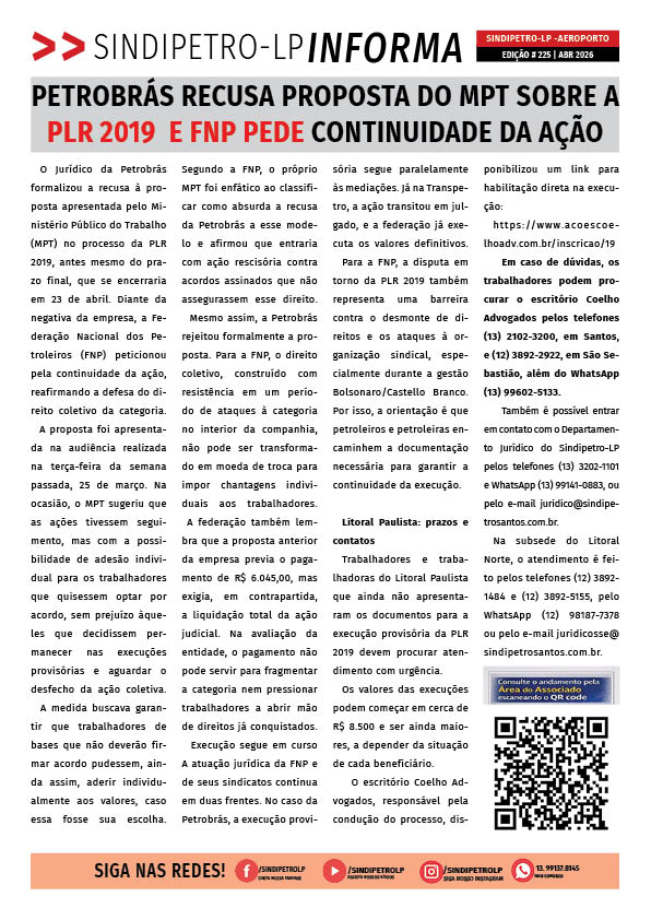 Boletim Sindipetro Informa nº 225 - Aeroporto