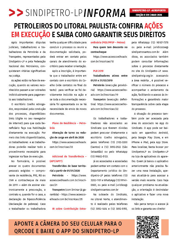Boletim Sindipetro Informa nº 229 - Aeroporto