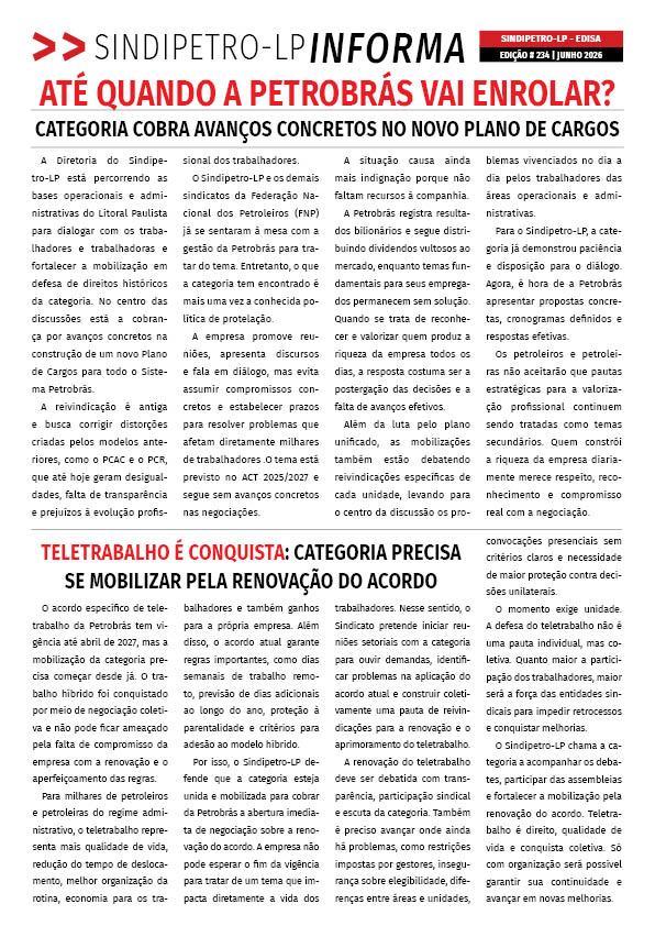 Boletim Sindipetro Informa nº 234 - Edisa