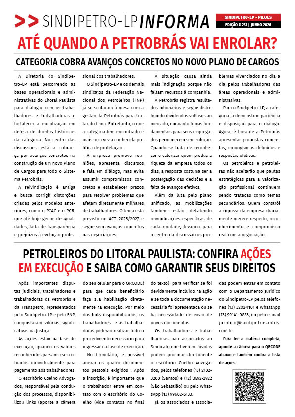 Boletim Sindipetro Informa nº 235 - Pilões