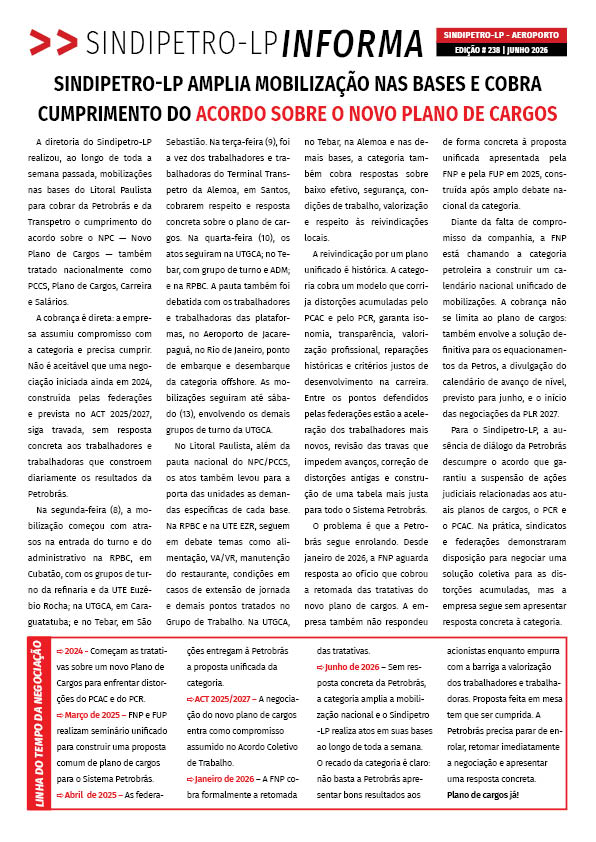 Boletim Sindipetro Informa nº 238 - Aeroporto
