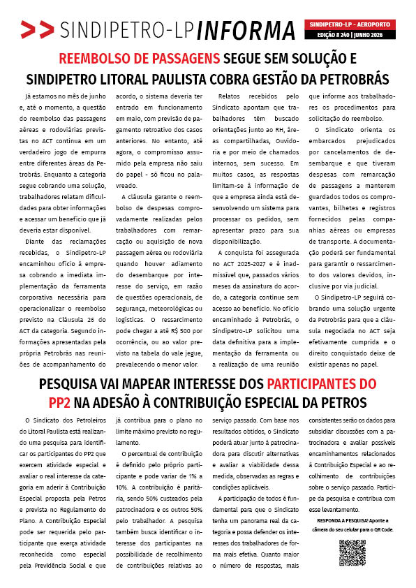 Boletim Sindipetro Informa nº 240 - Aeroporto