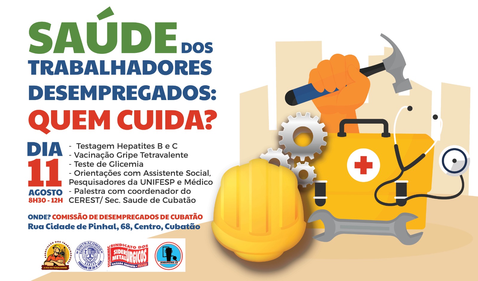Sindipetro-LP participa da campanha: Saúde dos Trabalhadores Desempregados: Quem Cuida?
