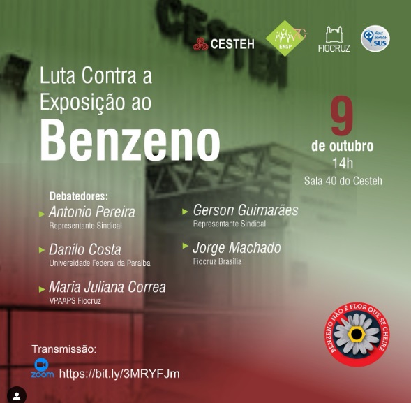 outubro: Cesteh/ENSP/Fiocruz realizam atividade em aluso ao Dia Nacional de Luta Contra a Exposio ao Benzeno