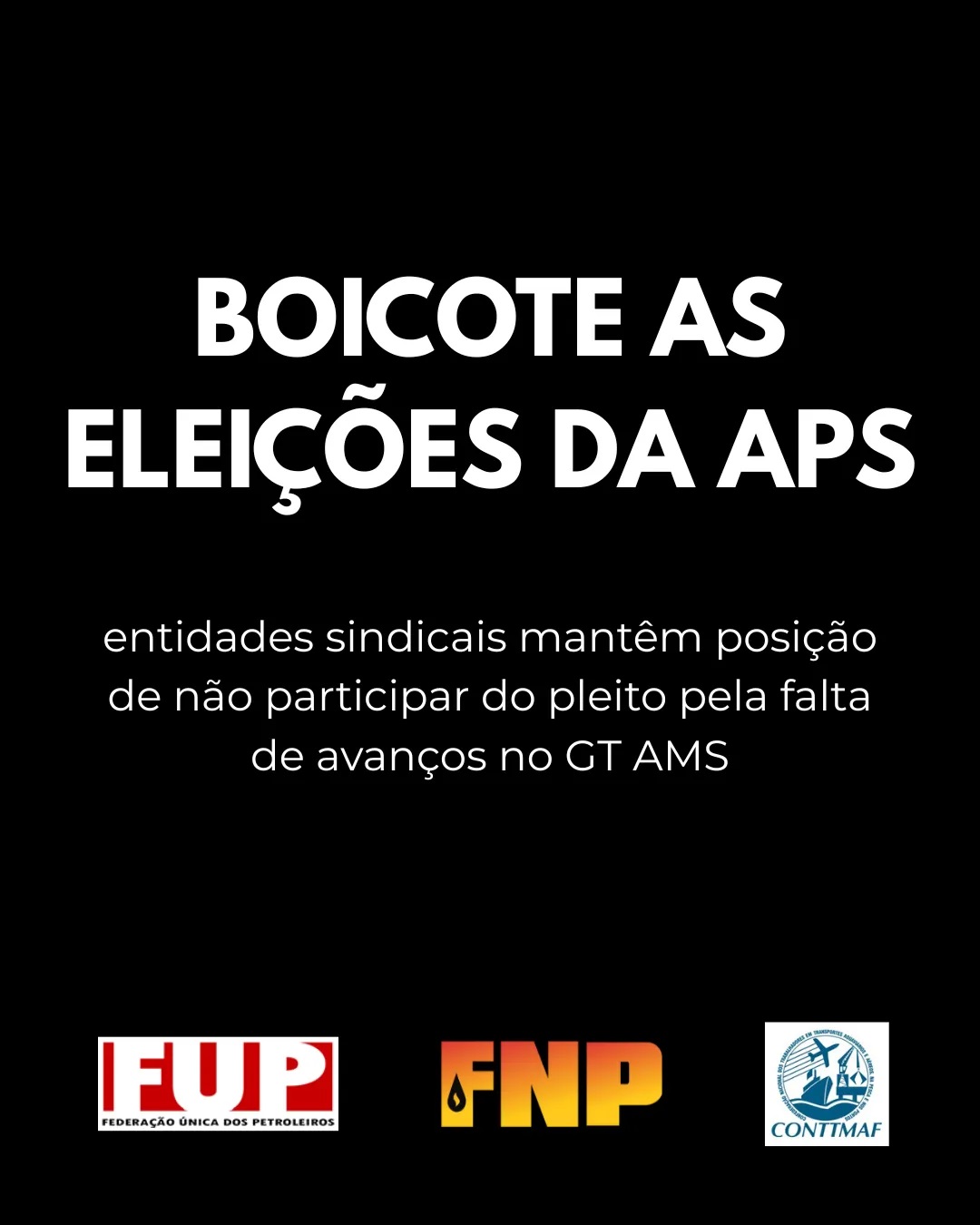 FNP, FUP e Conttmaf orientam os beneficirios da AMS a no participarem do processo eleitoral da associao