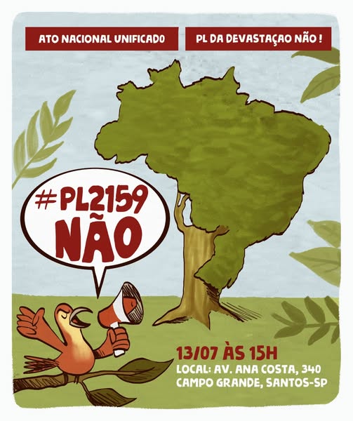 Sindipetro-LP apoia mobilizao contra o PL da Devastao com estrutura de som que acontece em Santos