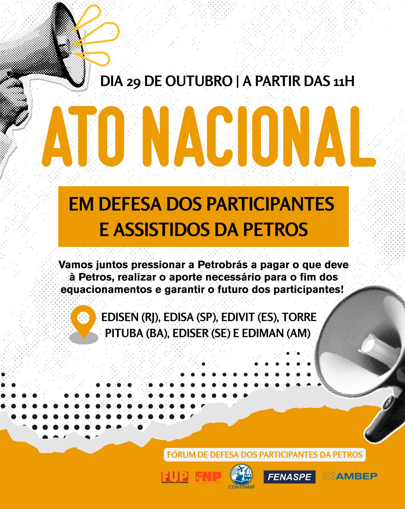 Frum em Defesa dos participantes da Petros promove Mobilizao Nacional no Dia 29 de outubro