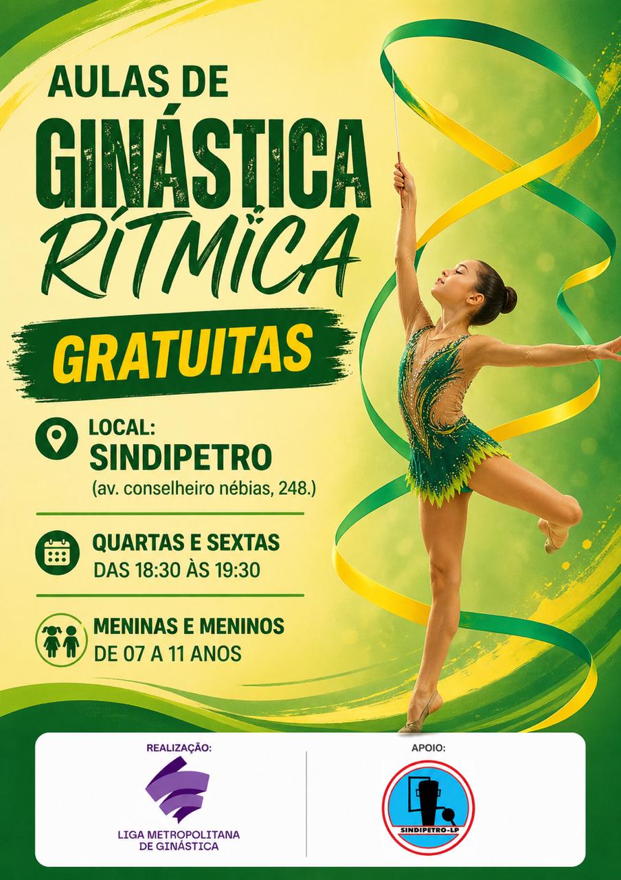 Sindipetro Litoral Paulista oferece aulas gratuitas de Gin�stica R�tmica para crian�as de 7 a 11 anos