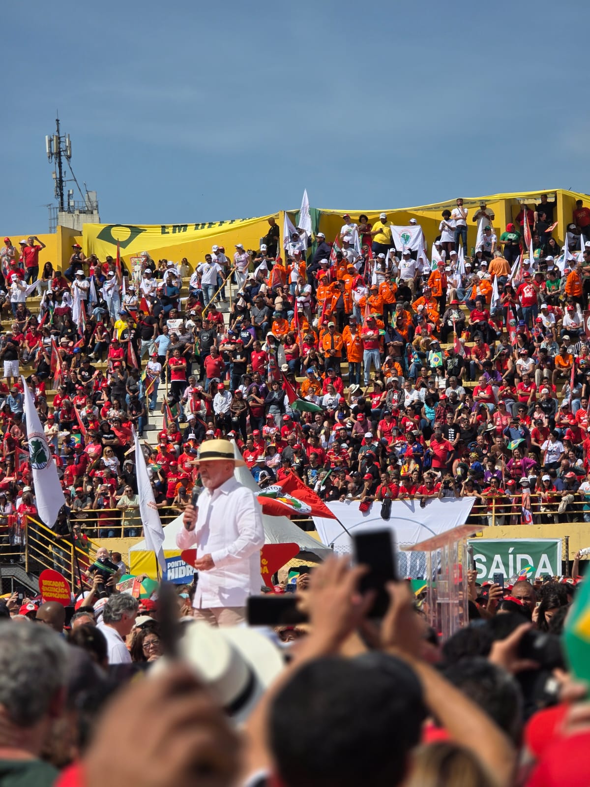 Categoria petroleira do Litoral Paulista participa de ato que marca início da caminhada por reeleição