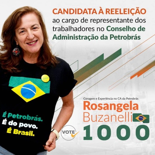 FNP indica o voto para reeleio de Rosngela Buzanelli (1.000) ao Conselho de Administrao da Petrobrs