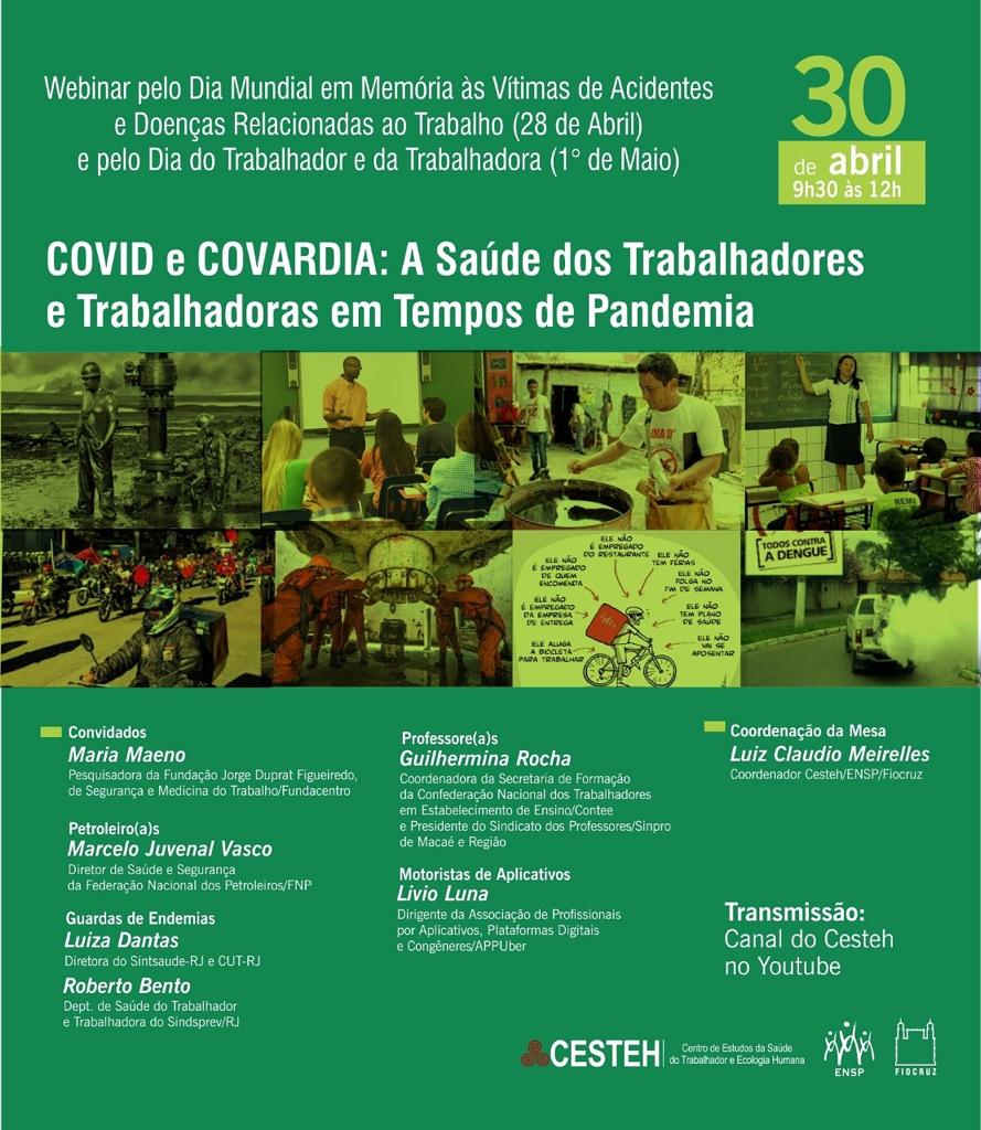 Covid e Covardia: A Sade dos Trabalhadores e Trabalhadoras em tempos de Pandemia"  tema de live 
