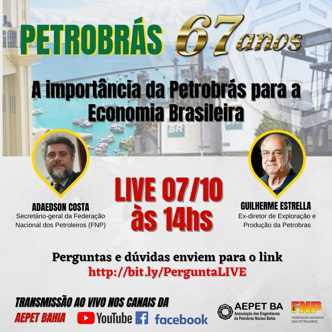 Coordenador do Sindipetro-LP participa de live "A importncia da Petrobrs para a Economia Brasileira"
