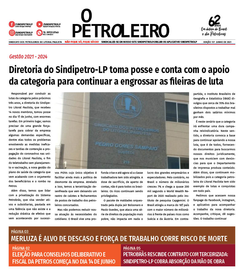 Você já leu a versão digital do boletim "O Petroleiro" nº 137?
