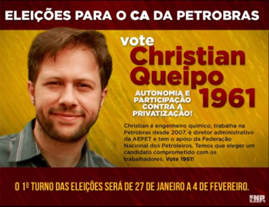 Apoiado pela FNP, Christian Queipo fala de suas ideias para o C.A da Petrobrs
